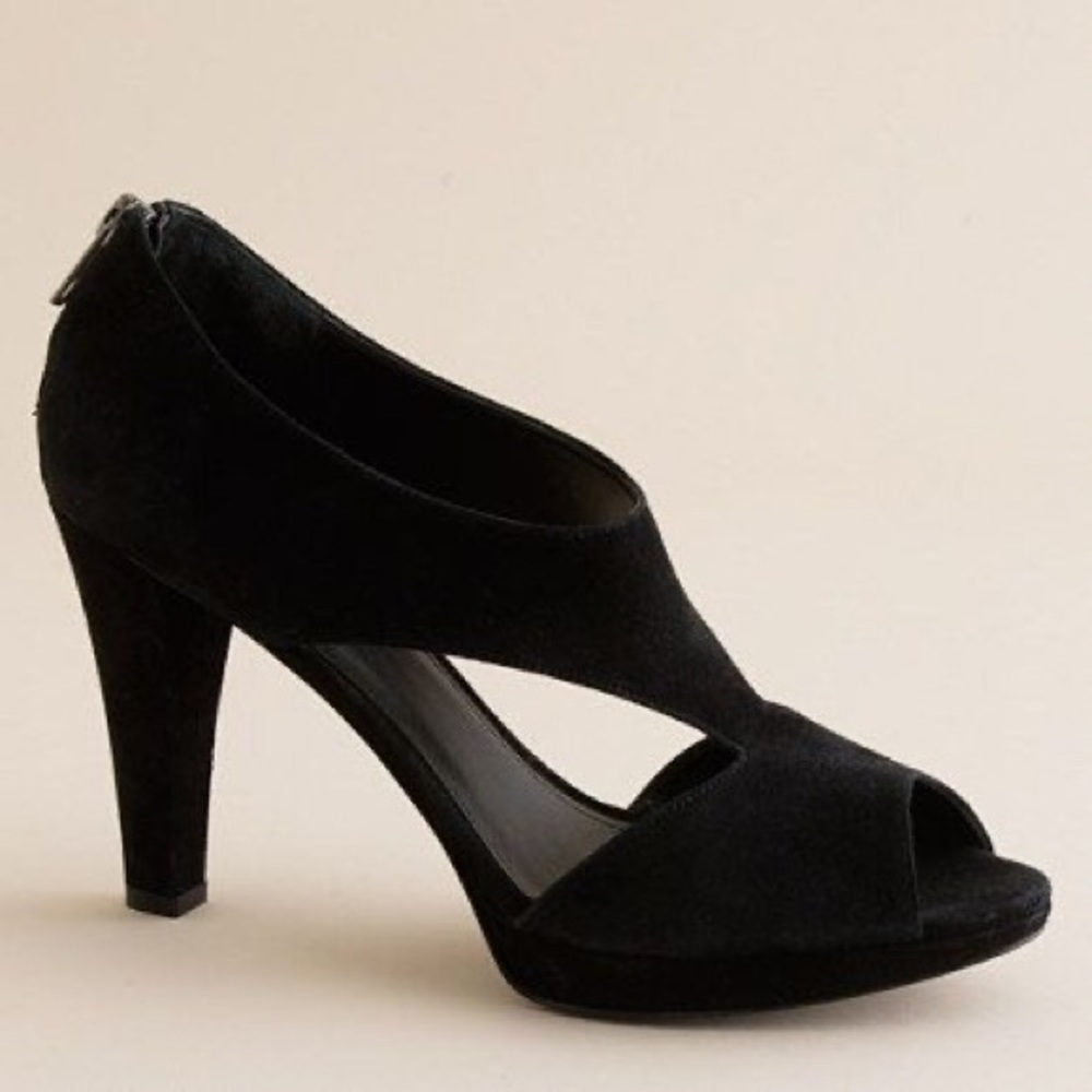 J. Crew Alecia Suede Platform Peep Toes
